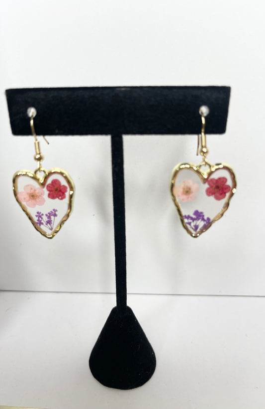 Flower Power Heart Earrings